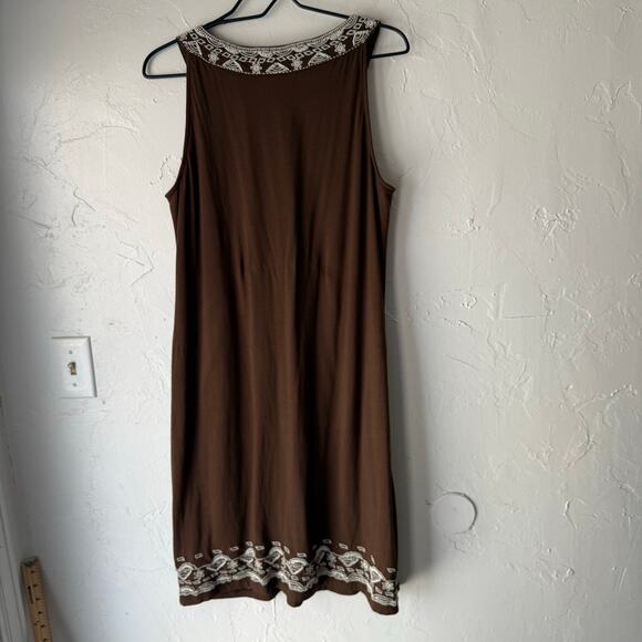 Charter Club Size Large Boho Embroidered‎ Cotton Modal Mini Dress Artsy - Picture 6 of 10